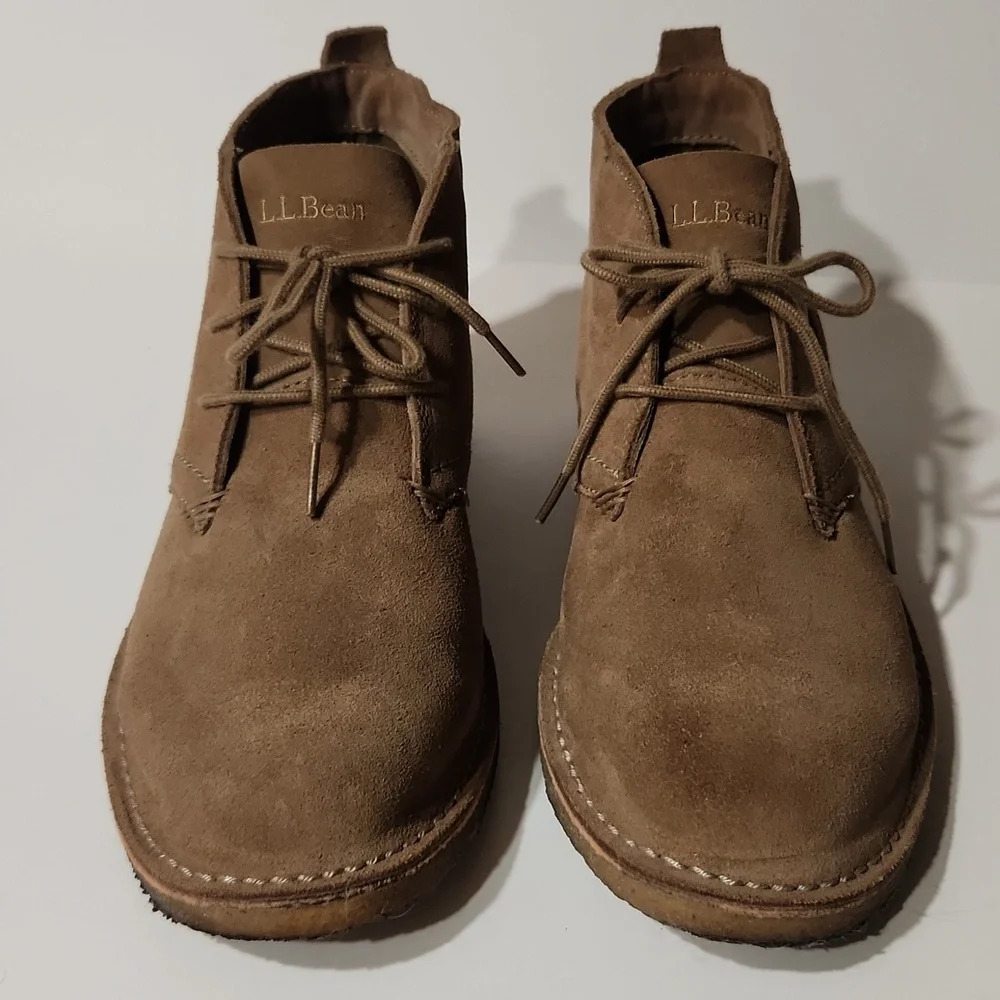 LL Bean Suede Classic Desert Chukka Boots Size 10 Wide EUC